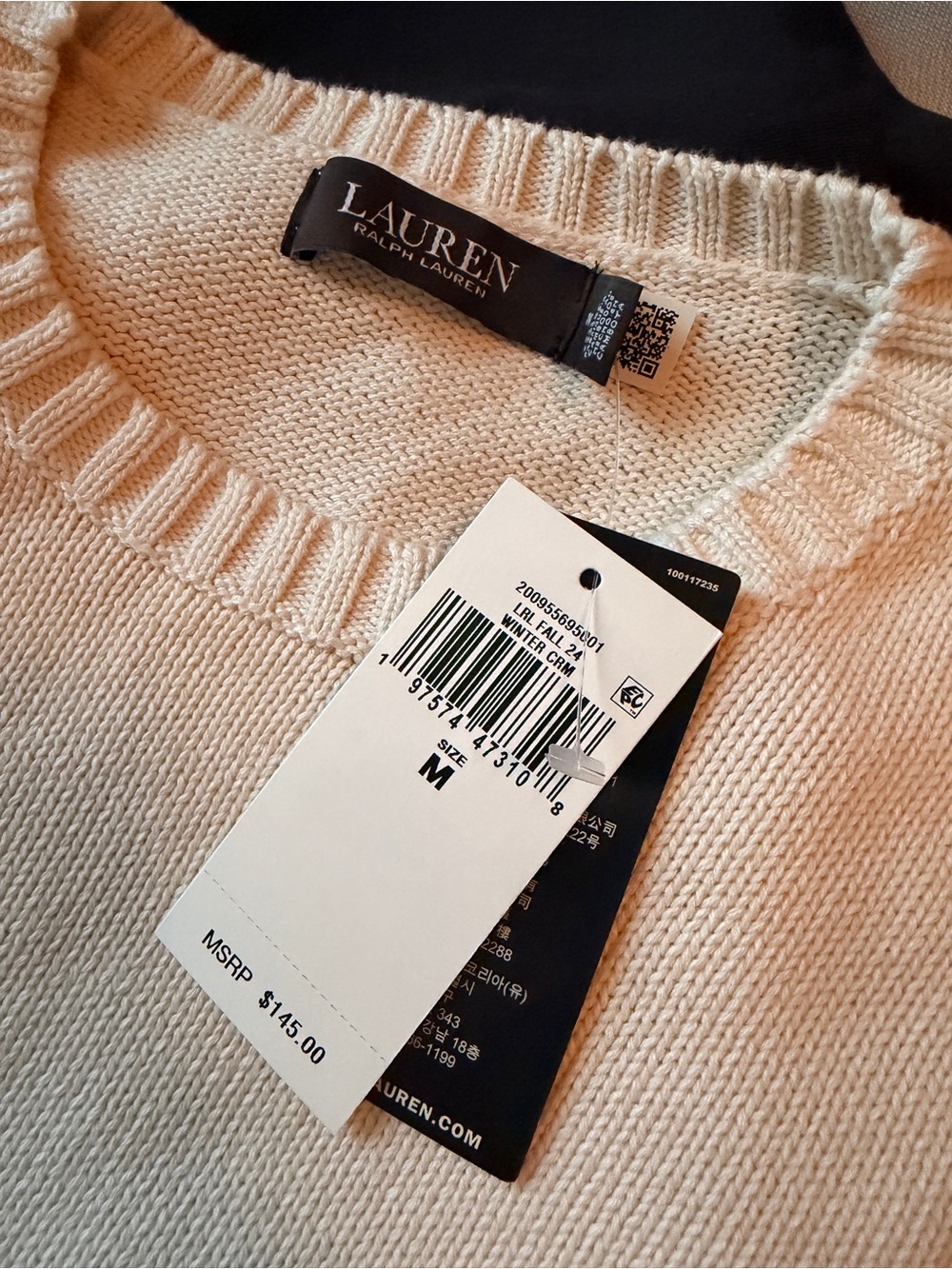 NWT Ralph Lauren Women’s Cream Dachshund Knit Intarsia Sweater - Picture 6 of 6